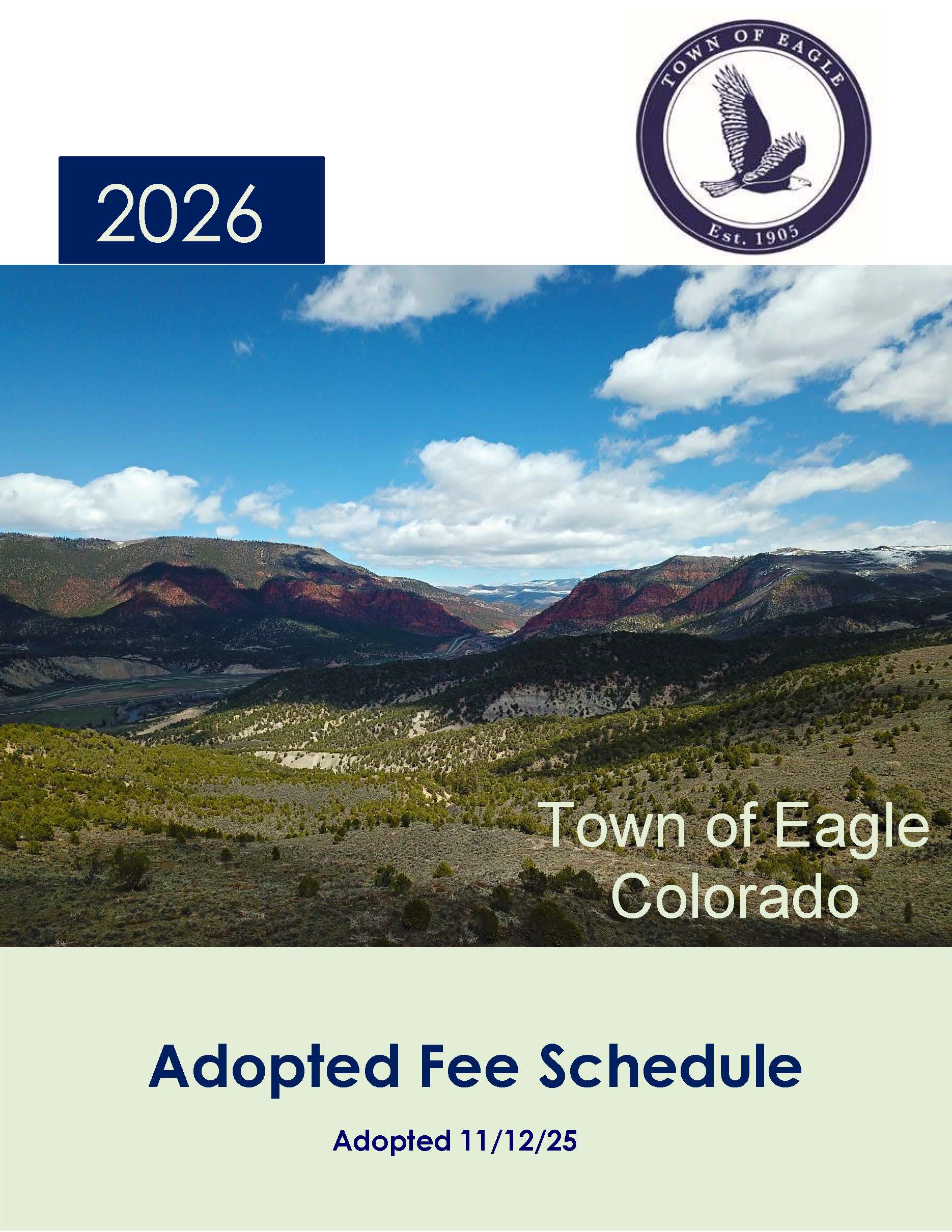 2026 Fee Schedule cover page